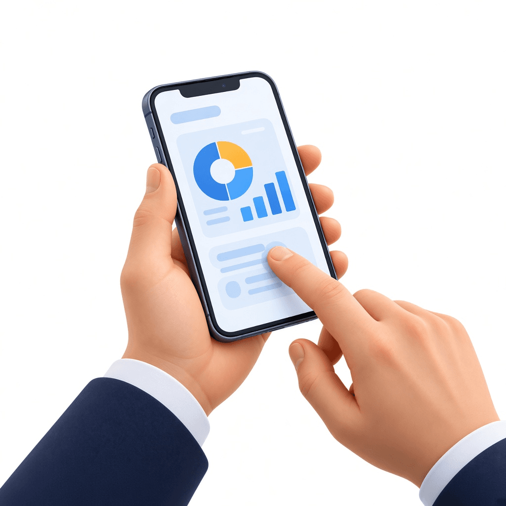 Phone showing the Booth Connect dashboard